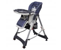vidaXL Seggiolone deluxe blu scuro altezza regolabile