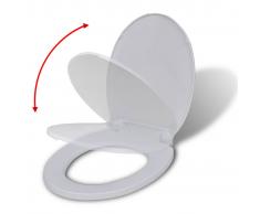 vidaXL Copriwater con chiusura ammortizzata bianco rotondo