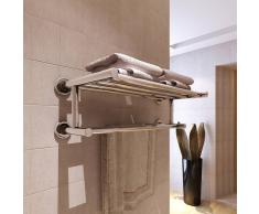 vidaXL Porta asciugamani in acciaio inox 6 barre