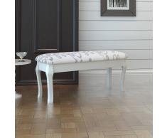 vidaXL Sgabello pouf hocker imbottito per toletta 2 persone 110 cm bianco