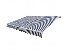 vidaXL Tenda da Sole Pieghevole 600 x 300 cm Blu Marino e Bianco