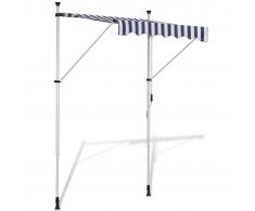 vidaXL Tenda da Sole a Scomparsa 150 cm ad Azionamento Manuale Blu/Bianco