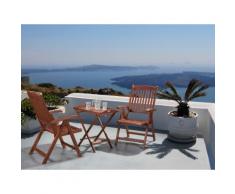 Set da balcone in legno - Tavolino con 2 sedie ripiegabili - TOSCANA