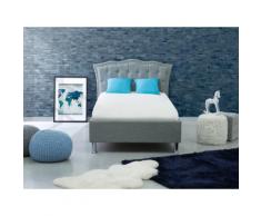 Letto singolo in tessuto grigio - Letti singoli contenitore 90x200cm - METZ