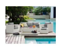 Arredo giardino in rattan bianco - Salotto da giardino - Divani da esterno - ROMA