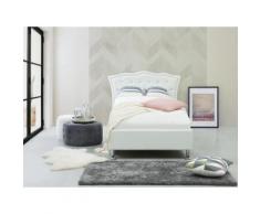 Letto singolo imbottito in pelle bianca - Letti singoli contenitore 90x200cm - METZ