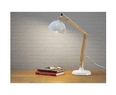 Lampada da tavolo in legno e metallo bianco - SALADO