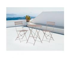 Set da balcone girigio - Tavolo tondo con due sedie - FIORI