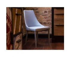 Sedia imbottita in tessutto azzurro chiaro da pranzo - Sedia moderna - CAMINO