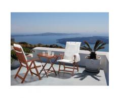 Set da balcone - Tavolino e due sedie con cuscini color beige - TOSCANA