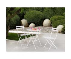 Set da balcone bianco - Tavolo tondo con due sedie - FIORI