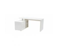 Scrivania design bianca laccata cassetti lato sinistro MAXI
