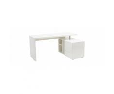 Scrivania design laccata bianca cassettiera lato destro MAXI