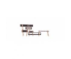 Scrivania design grigio e bianco WOOD TANG COMPO 8