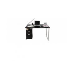 Scrivania design 2 cassetti laccata nera LEXI