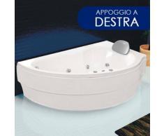 giordanoshop.com Vasca Da Bagno Idromassaggio Angolare 160x85 Cm Basic Appoggio A Destra Made In Italy Personalizzabile