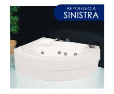 giordanoshop.com Vasca Da Bagno Idromassaggio Angolare 150x100 Cm Basic Appoggio A Sinistra Made In Italy Personalizzabile