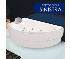 giordanoshop.com Vasca Da Bagno Idromassaggio Angolare 160x85 Cm Full Appoggio A Sinistra Made In Italy Personalizzabile