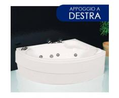giordanoshop.com Vasca Da Bagno Idromassaggio Angolare 150x100 Cm Full Appoggio A Destra Made In Italy Personalizzabile