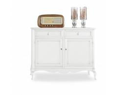 Credenza bianco opaco in massello laccato
