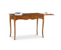 SCRITTOIO MIRAMARE NOCE CON DUE CASSETTI ED ETAGERE LATERALE