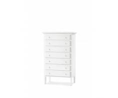 CASSETTIERA L 6 CASSETTI, LACCATA BIANCO OPACO