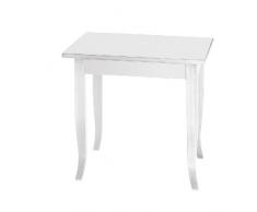 TAVOLO BAR FISSO IN LEGNO LACCATO BIANCO OPACO 80 X 80