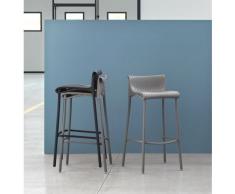 Duca Outdoor, sgabello impilabile con gambe alluminio e seduta in polipropilene, per esterni ed interni