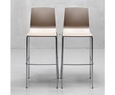 SGABELLO ALICE 80 IN TECNOPOLIMERO CON BASAMENTO IN ACCIAIO CROMATO