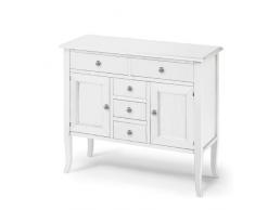 Credenza bianco opaco in massello laccato