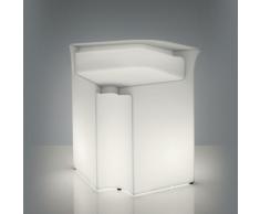ELEMENTO COMPONIBILE BANCONE BAR IN POLIETILENE BIANCO LUMINOSO COMPLETO DI LAVANDINO