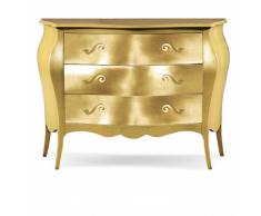 COMO' 3 CASSETTI DA 120 FINITURA FOGLIA ORO