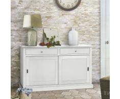 CREDENZA SCICLI IN LEGNO DI PIOPPO LACCATO BIANCO OPACO