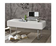 SQUARE LARGE, panca con cuciture e gambe cromate