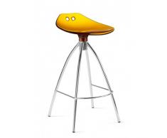 SGABELLO FROG 65 IN POLICARBONATO VARI COLORI CON BASAMENTO IN ACCIAIO CROMATO