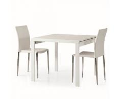 TAVOLO JOSEF QUADRATO 90 X 90 ALLUNGABILE A LIBRO IN FRASSINO BIANCO