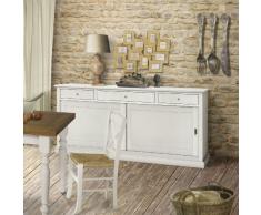 CREDENZA SCICLI IN LEGNO DI PIOPPO LACCATO BIANCO OPACO