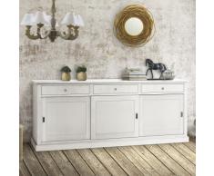 CREDENZA SCICLI IN LEGNO DI PIOPPO LACCATO BIANCO OPACO