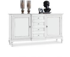 Credenza bianco opaco in massello laccato