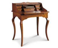 SCRITTOIO CHIPPENDALE NOCE CON PIANO ESTRAIBILE E ALZATA CASSETTI