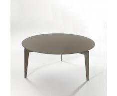 TAVOLINO NORDIC 80 con struttura in acciaio verniciato e top in vetro acidato e colorato dello stesso colore della struttura