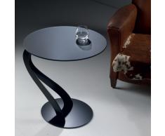 TAVOLINO SWAN tavolino multifunzioni con piano in vetro temperato acidato 10 mm e basamento in acciaio verniciato