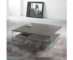 TAVOLINO MAXIM 80 rettangolare con ripiani in laminato soft touch e fianchi in vetro temperato