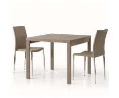 TAVOLO JOSEF T QUADRATO 90 X 90 ALLUNGABILE A LIBRO ROVERE TORTORA