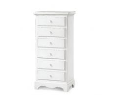 CASSETTIERA S 6 CASSETTI, LACCATA BIANCO OPACO
