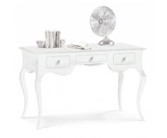 SCRITTOIO MACCARI 130 LACCATO BIANCO OPACO CON 3 CASSETTI