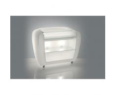 BANCONE BAR IN POLIETILENE BIANCO LUMINOSO CON RUOTE