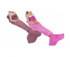 2x Coperta coda di sirena per bambini - Rosa chiaro, Rosa