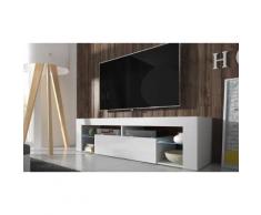 Mobile per TV Hugo con LED - Bianco/Bianco lucido