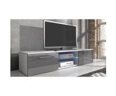 Mobile porta TV Samuel - 160 cm - Bianco e grigio
